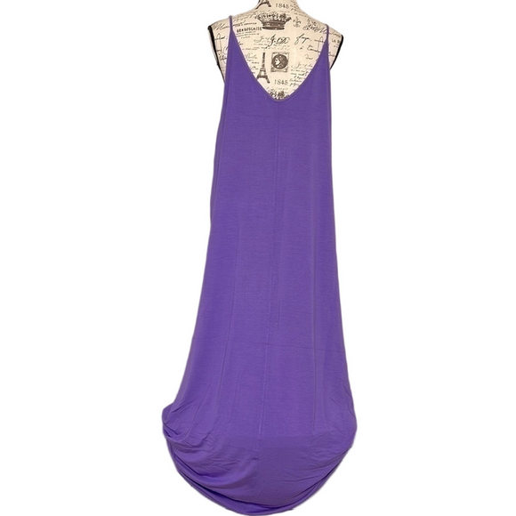 Abound Lavender Soft Knit Spaghetti Strap Maxi Dress Plus Size 3X Lounge Chic - Picture 4 of 8